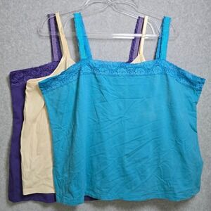 Lot of 3 Avenue Stretch Womens Fairy Plus Size 30/32 Lace Cami Layer Tank Top